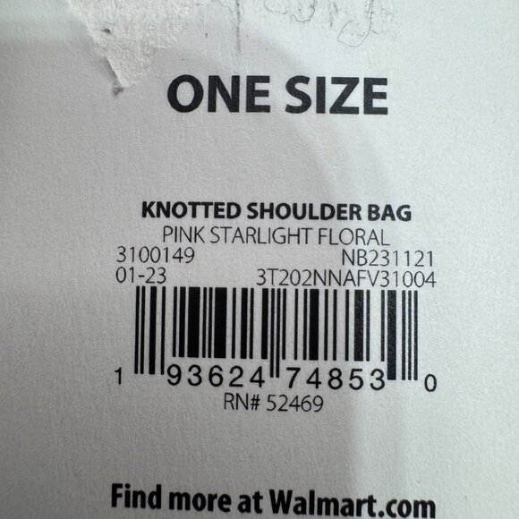 Knotted Shoulder Bag Pink Starlight Floral Design & Chain Strap By No Boundaries - Picture 3 of 9